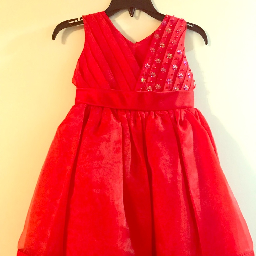 Girls red party dress